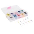 thumbnail image 1 of Map Tacks Push Pins Plastic Head with Steel Point, 4mm, 500 Pieces, 1 of 5