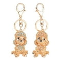 thumbnail image 3 of Naierhg Rhinestone Poodle Dog Pendant Keychain Key Ring Clasp Handbag Ornament, 3 of 7