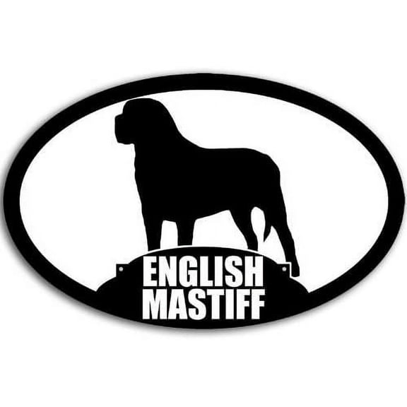 Oval English Mastiff Silhouette 3M Reflective sticker| Dog Breed Decal