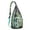 Greenish-blue-15, variant on Waterproof Paisley Design Sling Pack Breathable Mesh Back Crossbody Bag for Hiking
