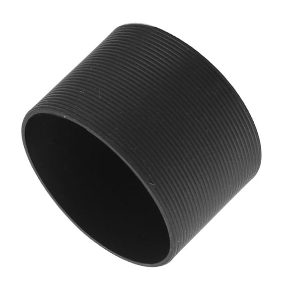 Silicone Round Heat Insulated Water Cup Sleeve Protector Cover Black 6.5cm Dia