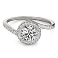 thumbnail image 2 of 14 Carats Or Blanc Conception Contournement Diamant Rond Bague Engmt 5/8 cttw SZ 3.5, 2 of 4