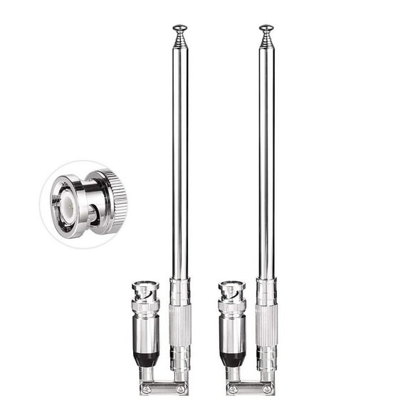 Telescopic 8-Section Police Scanner Antenna for Handheld CB Radio 2-Pack