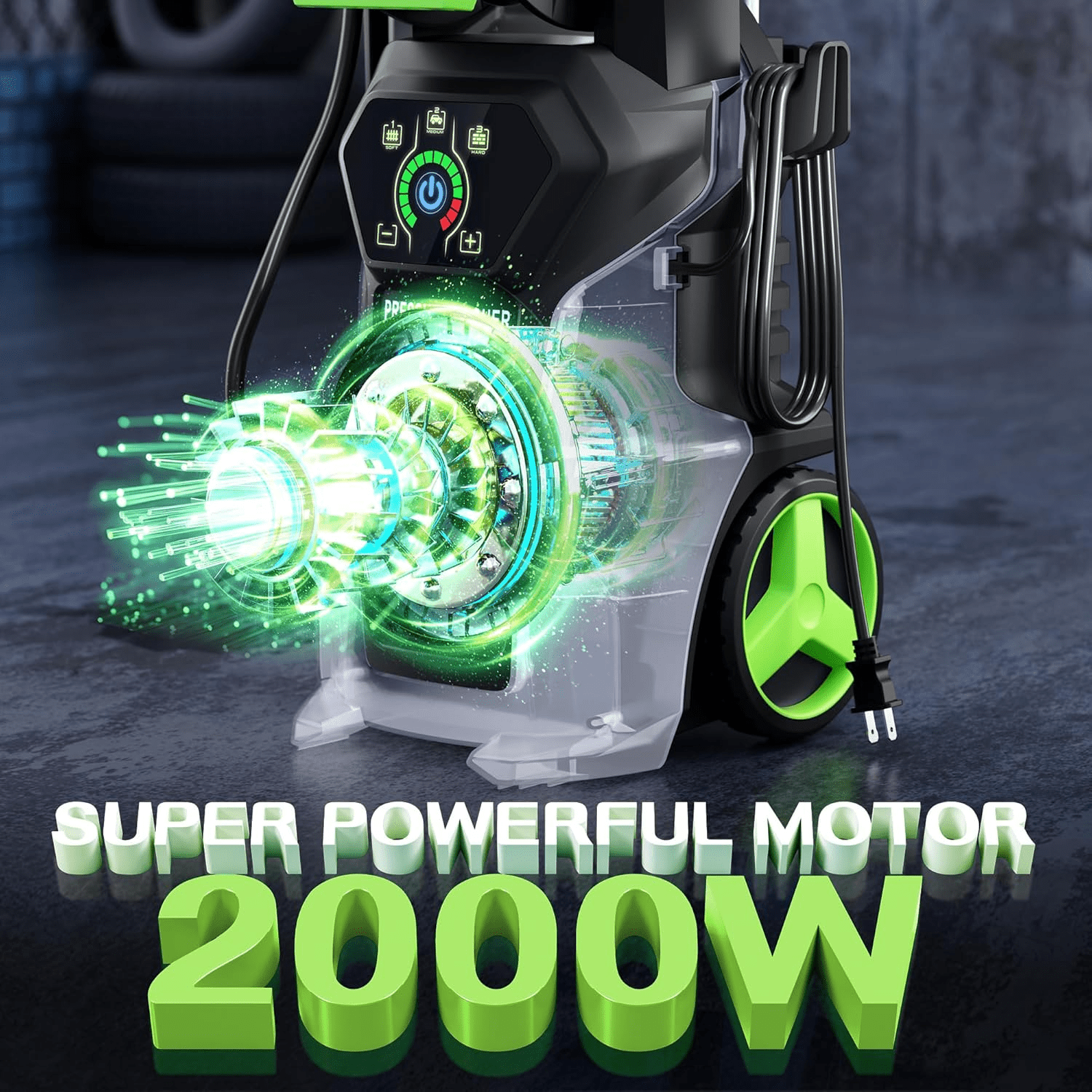 Fenbeli Electric Pressure Washer 5000 PSI Max 3.2 GPM, Adjustable Pressure Control Panel, 4 Quick-Connect Nozzles & Foam Cannon Power Washer for Car Driveway Patio Home Cleaning