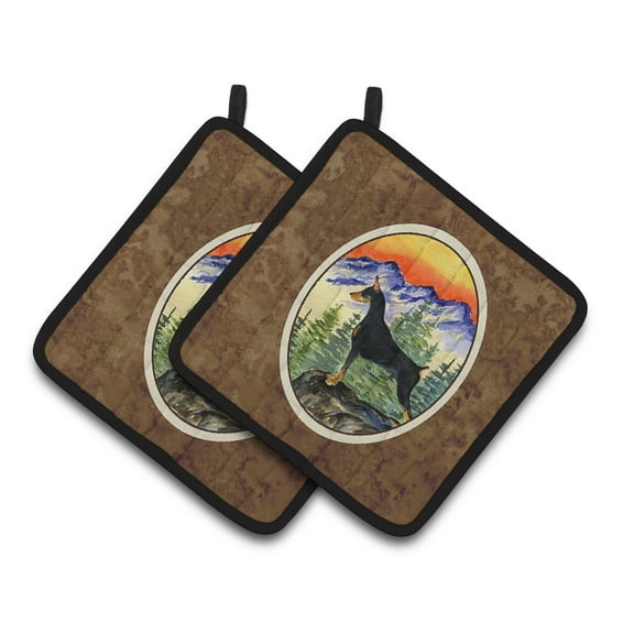 Carolines Treasures SS8284PTHD Doberman Pair of Pot Holders, 7.5HX7.5W, multicolor