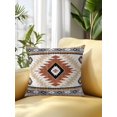 thumbnail image 2 of Outdoor Pillows Waterproof, Orange Beige Boho Bedding Throw Pillows with Insert for Couch Sofa Bed, Vintage Ethnic Tribal Southwestern 16x16 Inch Pillowcases Decorative Camping Patio Pillow Set of 1, 2 of 8