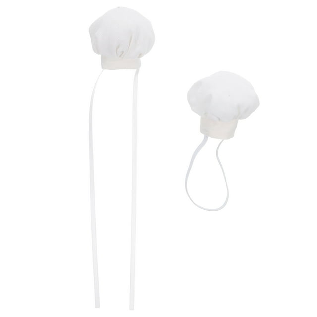 2 mini gorros de chef para muñecas: gorro de peluche con banda elástica. Mini gorro de cocina para peluches de 10-15 cm. Accesorio de disfraz en miniatura.