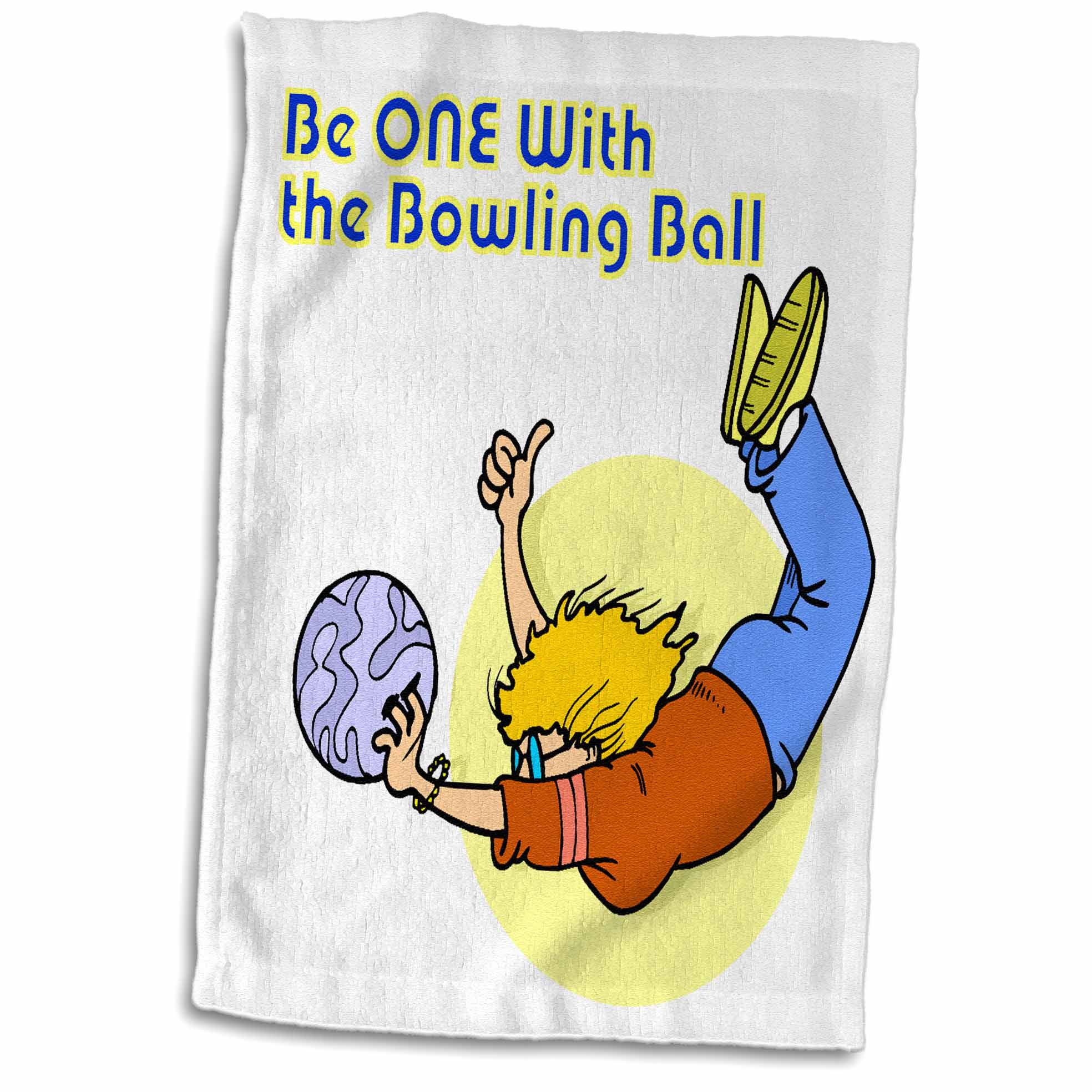 3dRose Funny One With The Bowling Ball Sports Design Towel, 15 by 22