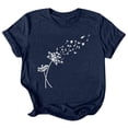thumbnail image 5 of TSADFHJI Hauts de Noël Élégants pour Femmes Plus Mode Décontractée Impression de Mots Chemises Col Rond Manches Courtes Tee Tops Tunique Blouse S Marine, 5 of 5