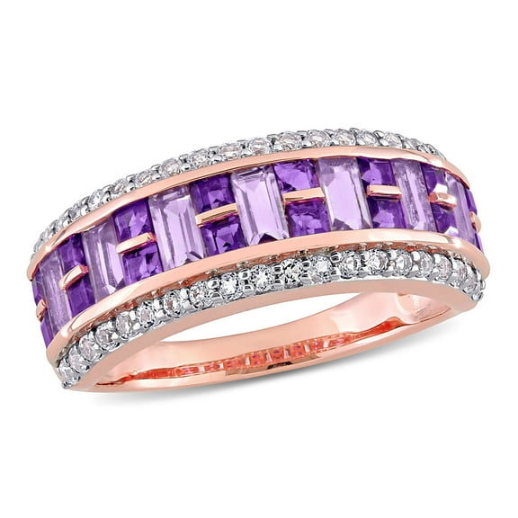 Everly Women's Amethyst and Topaz 10k Rose Gold Ring
