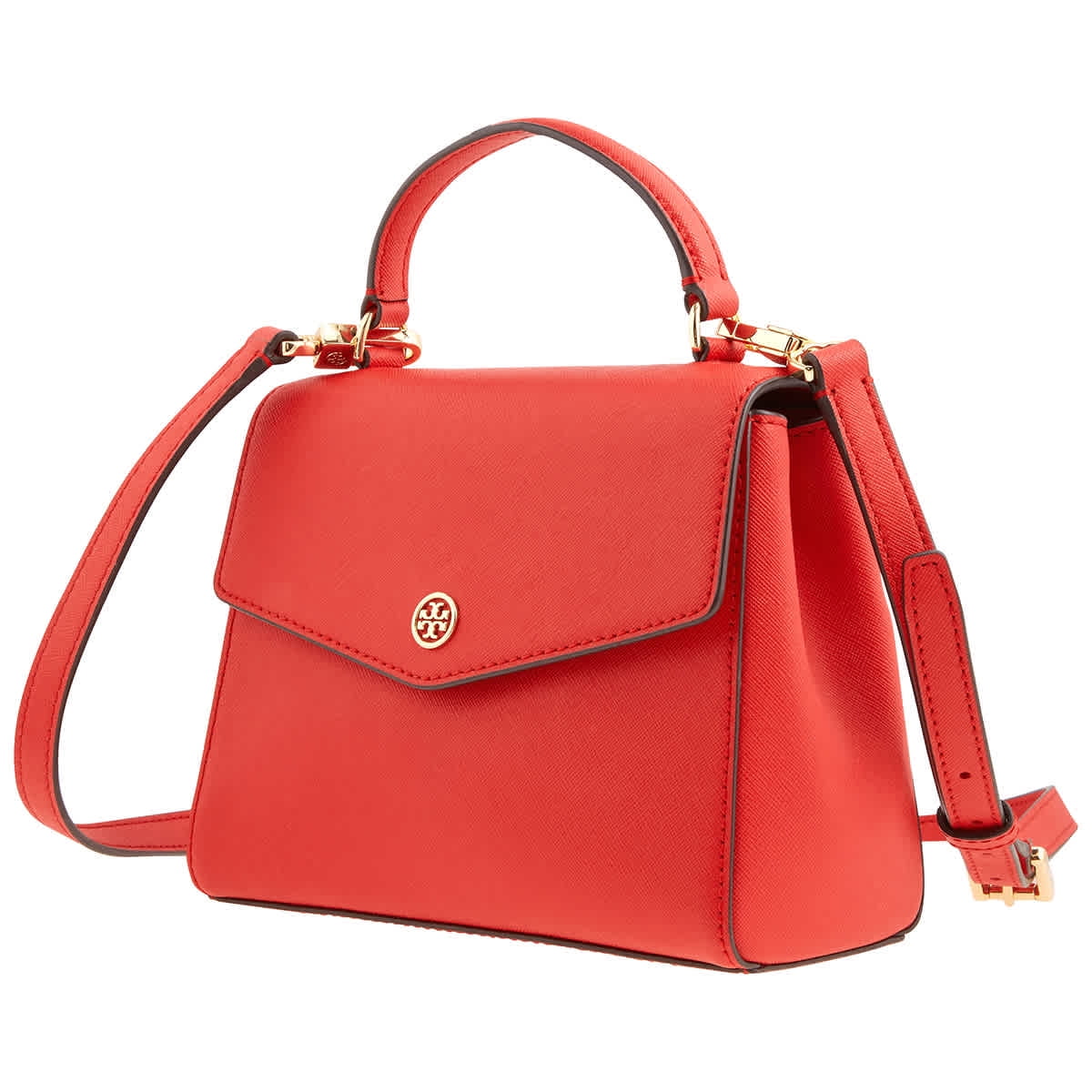 Tory Burch Brilliant Red Robinson Small Top-handle Satchel 