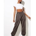 thumbnail image 4 of Dyfzdhu Women Thin High Waisted Loose Sweatpants Comfortable High Waisted Jogging Pants With Pockets Casual Sweatpants Brown, 4 of 6