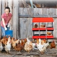 thumbnail image 2 of Bingirl Boîte de Nidification pour Poules en Métal Rouge à 6 Trous avec Support : Acier Galvanisé Robuste, Ponte Enroulable, Couvercle Verrouillable, Collecte Facile des Œufs pour Poulailler Extérieur, Ferme et Jardin, 2 of 7
