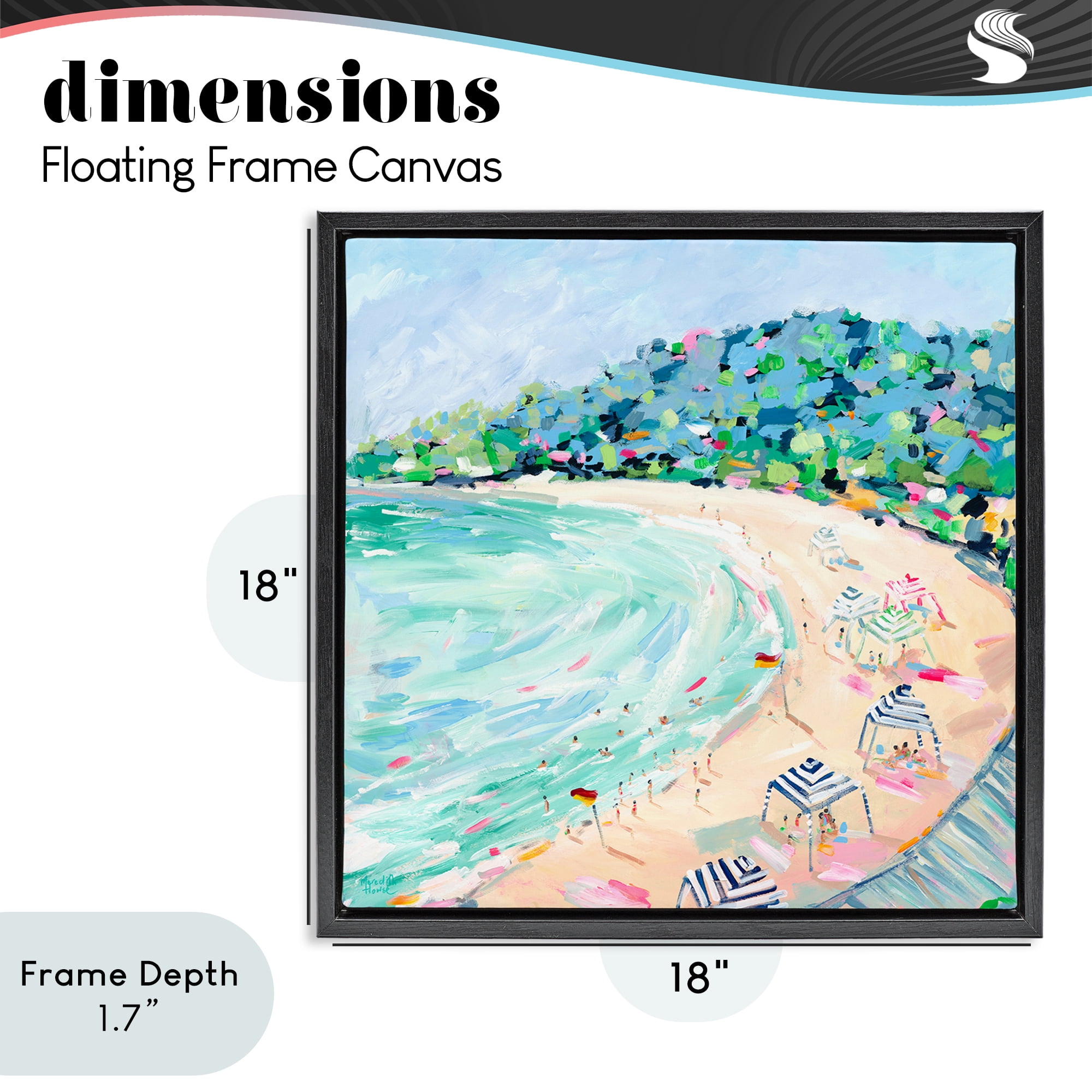 Stupell Industries Good Times Noosa Beach Black Framed Floater Canvas Wall Art, design by Meredith Howse