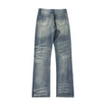 thumbnail image 3 of KIHOUT Men's Jeans Plus Size Zipper Elastic Waist Pants Loose Pockets Casual Trousers Jeans Pants M-5XL, 3 of 7