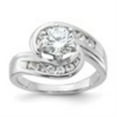 thumbnail image 2 of Auriga Fine Jewelry 925 Sterling Silver Rh-plated Polished CZ Bypass Ring for Women, 2 of 6