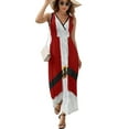 thumbnail image 2 of Santa Claus Suit Fashion Statement Womens Night Club Maxi Dress V Neck Sleeveless Bohemia Long Dresses, 2 of 9