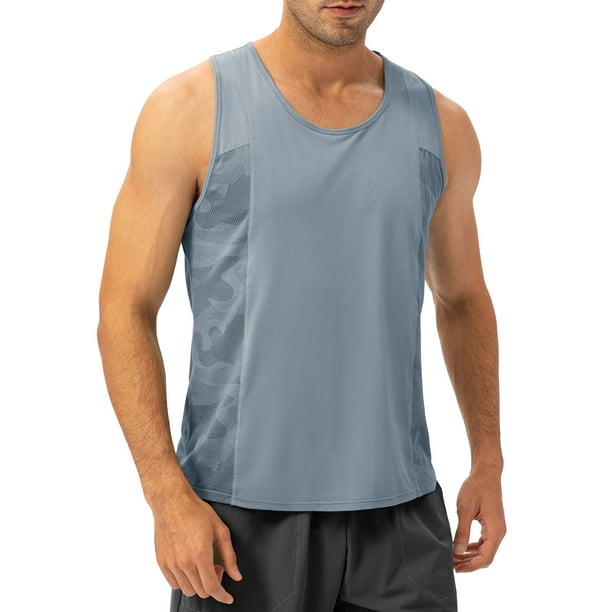 Chaleco deportivo para hombre sin mangas de secado rápido para correr Fitness camisetas sin mangas MABOTO Gris/2XL