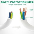 thumbnail image 3 of Outdoor Power Strip  Waterproof  With 3 Usb And 3 Ac Outlets Fast Charging Ports Extension Cord Flat Plug Overload Protection, 3 of 7