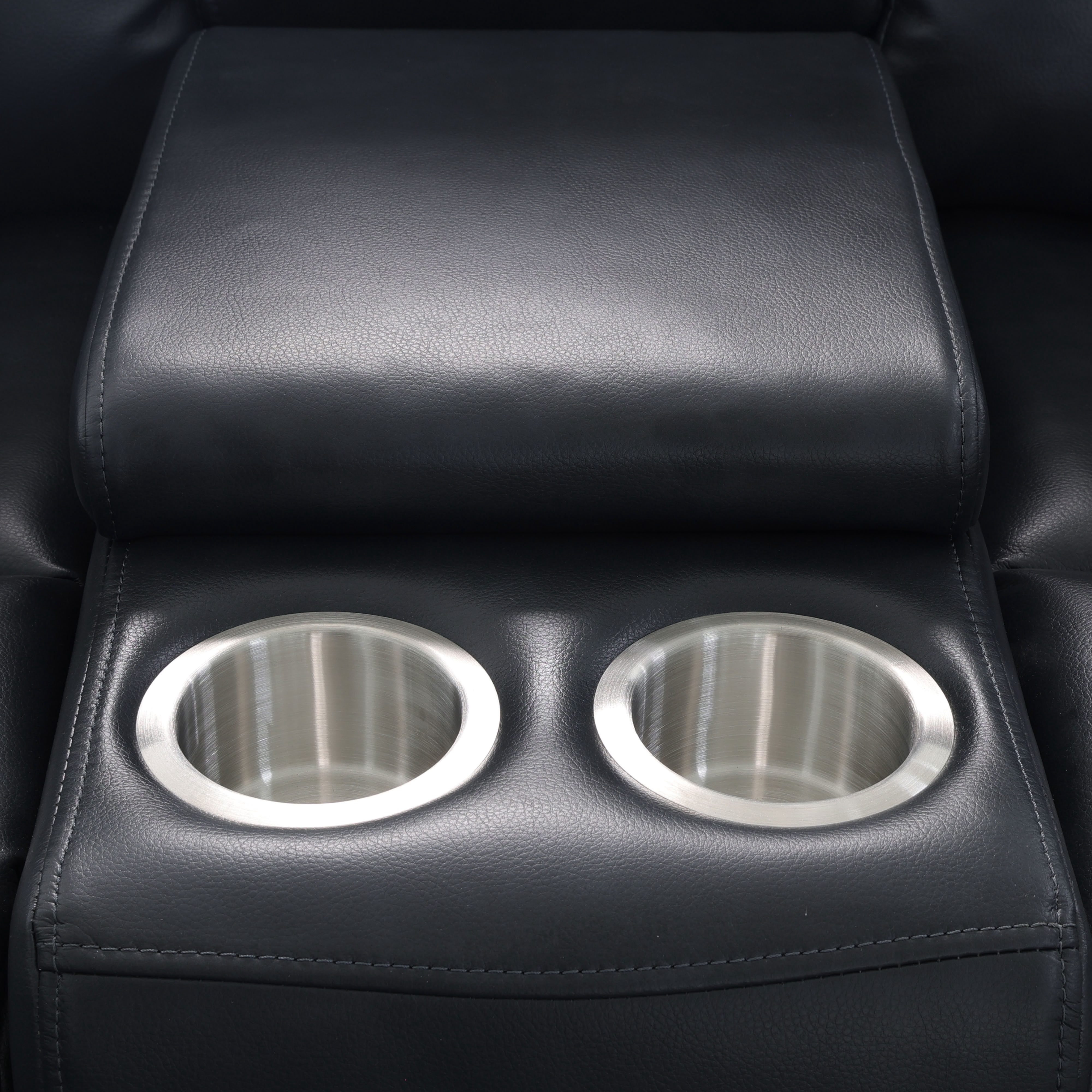 MAYEERTY 3-Seat Intelligent Recliner Sofa with Breathable Leather, LED Light & USB Charging for Family Living Room