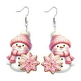 thumbnail image 2 of CREATITOY 1 Pc Snowman Snowflake Earrings - Festive Christmas Accessory, Holiday Party Daily Wear Jewelry for Women, 2 of 6