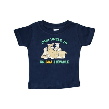

Inktastic Our Uncle Is Un-BAA-lievable with Cute Sheep Family Gift Baby Boy or Baby Girl T-Shirt