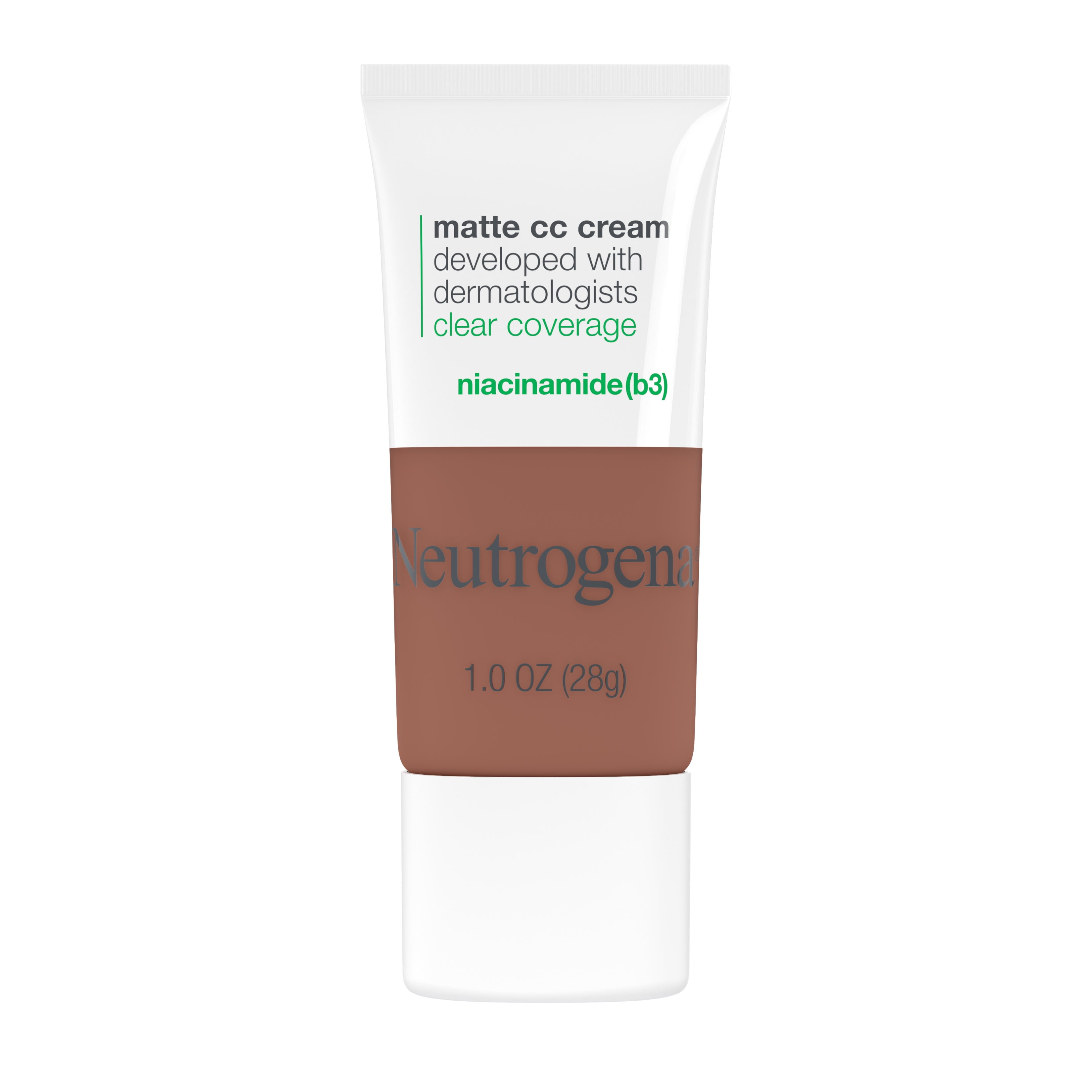 Neutrogena Clear Coverage Flawless Matte CC Cream, Warm Mocha, 1 oz