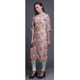 thumbnail image 3 of Bimba Printed Straight Kurtis For Women Button Down Mandarin Indian Tunic XX-Large, 3 of 6