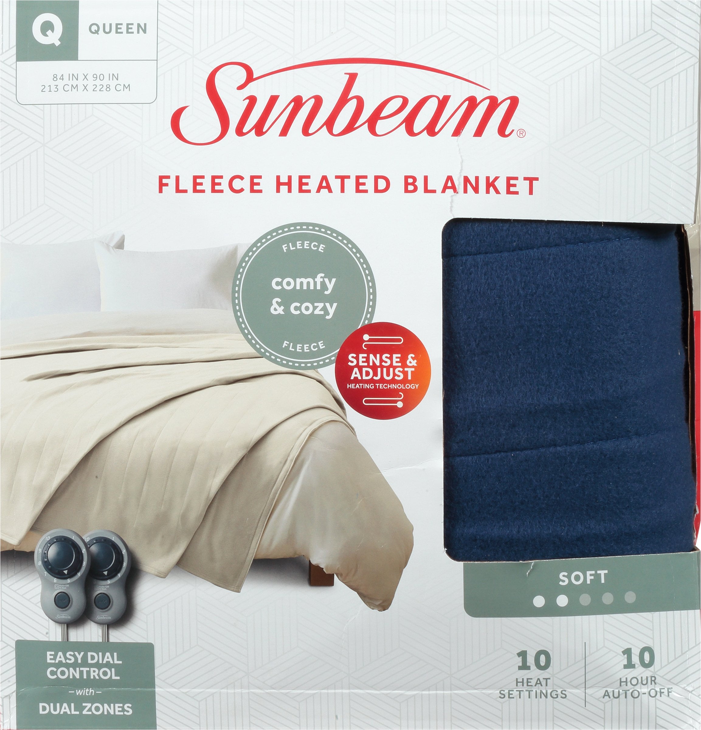 Sunbeam Blue Polyester Cordless Electric, Queen - Walmart.com