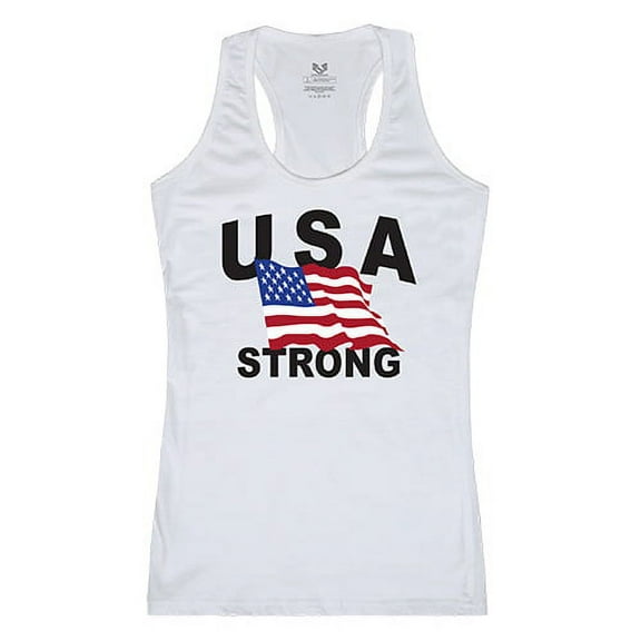 Rapid Dominance USA Strong 4 Graphic Tank Top, White - 2XL
