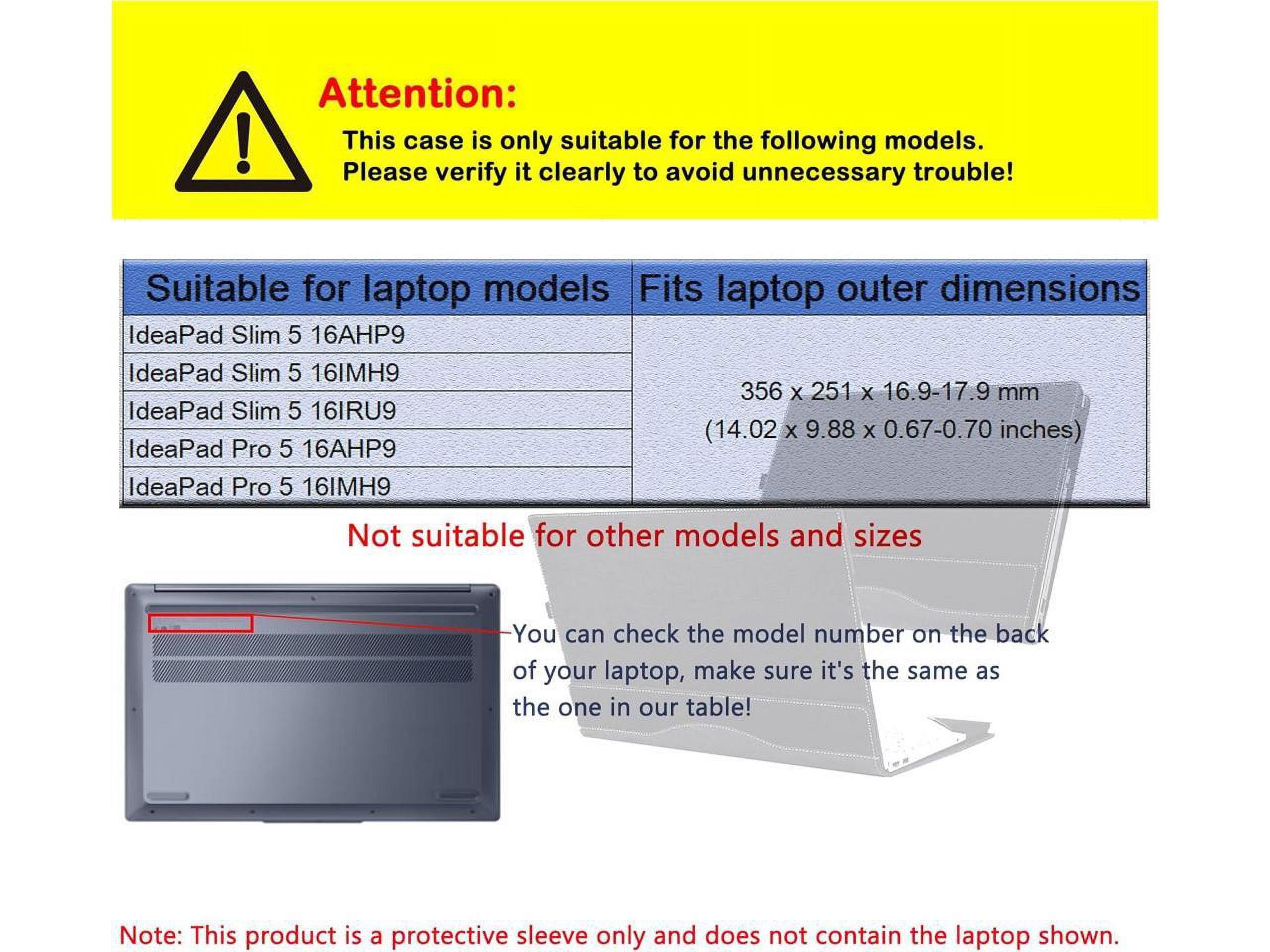 Laptop Cover Case for 16 inch Lenovo IdeaPad Slim 5 16AHP9 16IMH9 16IRU9 & for Lenovo IdeaPad Pro 5 16AHP9 16IMH9 Sleeve,PU Material Detachable Notebook PC Protective Bag Accessories