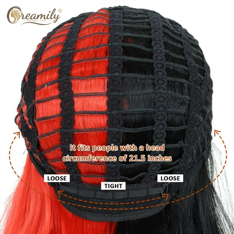 Creamily Half Wig for Black Wigs Straight Short Bob Wigs with