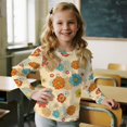 thumbnail image 4 of Garronmavis Hippie Flowers Girls Long Sleeve T-Shirts 7-8 Loose Kids Basic Soft Long Sleeve Tees Top Lightweight Kids Crewneck T-Shirts Fall Tops Fashion Fall Winter Clothes, 4 of 7