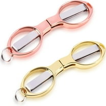 Folding Scissors, Portable Travel Scissor, Gift for Men Glasses Shaped Mini Shear Telescopic Cutter, Anti Rust Stainless Steel Scissors for Fishing Sewing Home Office