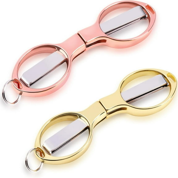 Folding Scissors, Portable Travel Scissor, Gift for Men Glasses Shaped Mini Shear Telescopic Cutter, Anti Rust Stainless Steel Scissors for Fishing Sewing Home Office