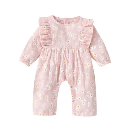 

Ma&Baby Toddler Baby Girls Long Sleeve Jumpsuit Infant Daisy Flower Bodysuit Playsuits