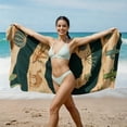 thumbnail image 4 of 1pc Beach Towel Watercolor Monstera Leaves Lightweghit Sand Free Pool Towels Green Tropical Plants Microfiber Soft Absorbant Travel Towels for Swim Camping Gym Bath 29x59in, E, 4 of 6