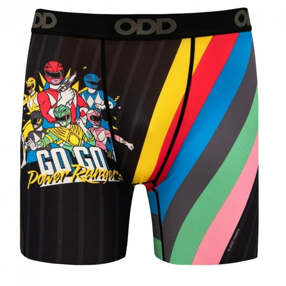 Go Go Power Rangers Rainbow Men's Boxer Briefs-Medium (32-34)