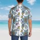 thumbnail image 4 of Balery Flowers and Butterflies Camisas hawaianas de manga corta para hombre, camisas playeras de corte holgado, camisas de vacaciones con botones,3X-Large, 4 of 7