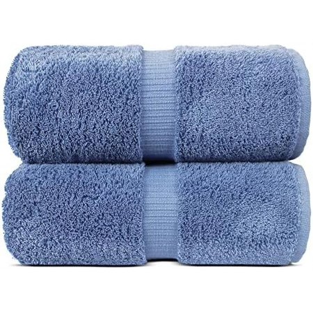 100% Turkish Cotton Towel Set (35X70 Inches Bath - Set Of 2  Wedgewood)
