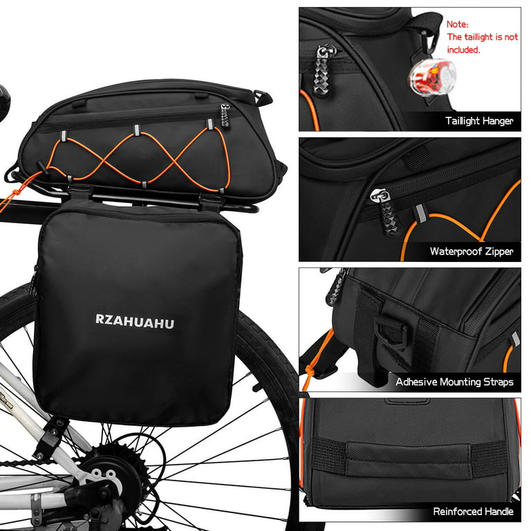 Rzahuahu Bike Rack Rear Carrier Bag Bicycle Trunk Insulated Bag for Warm/Cool Items Expandable Luggage Bike Cargo Rack Bags for Cycling Shoulder Bag