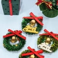 thumbnail image 5 of Mini Christmas Wreath for Dollhouse – Holiday Scene Model with Bells and Red Bow for Toy House Decor and Craft Displays, 5 of 5