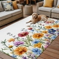 thumbnail image 2 of Fsddascl Seasonal Botanical Blooms Outdoor Rug for Patio/Deck/Porch, Non-Slip Large Area Rug 5 x 8 Ft, Watercolor Floral Indoor Outdoor Rugs Washable Area Rugs, Reversible Camping Rug Carpet Runner, 2 of 5