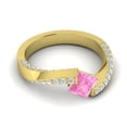 thumbnail image 3 of Diamond-Capitals 1.25 Carat Elegant Natural Diamond Pink Sapphire Gemstone Anniversary Ring for Women Solid 18K Yellow Gold Size 10, 3 of 8