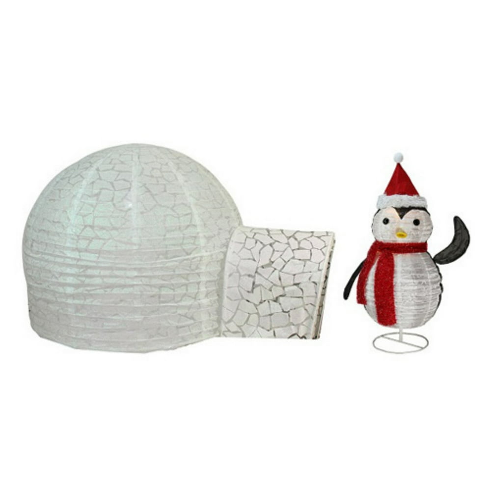Northlight Lighted Penguin and Igloo Outdoor Christmas Yard Display