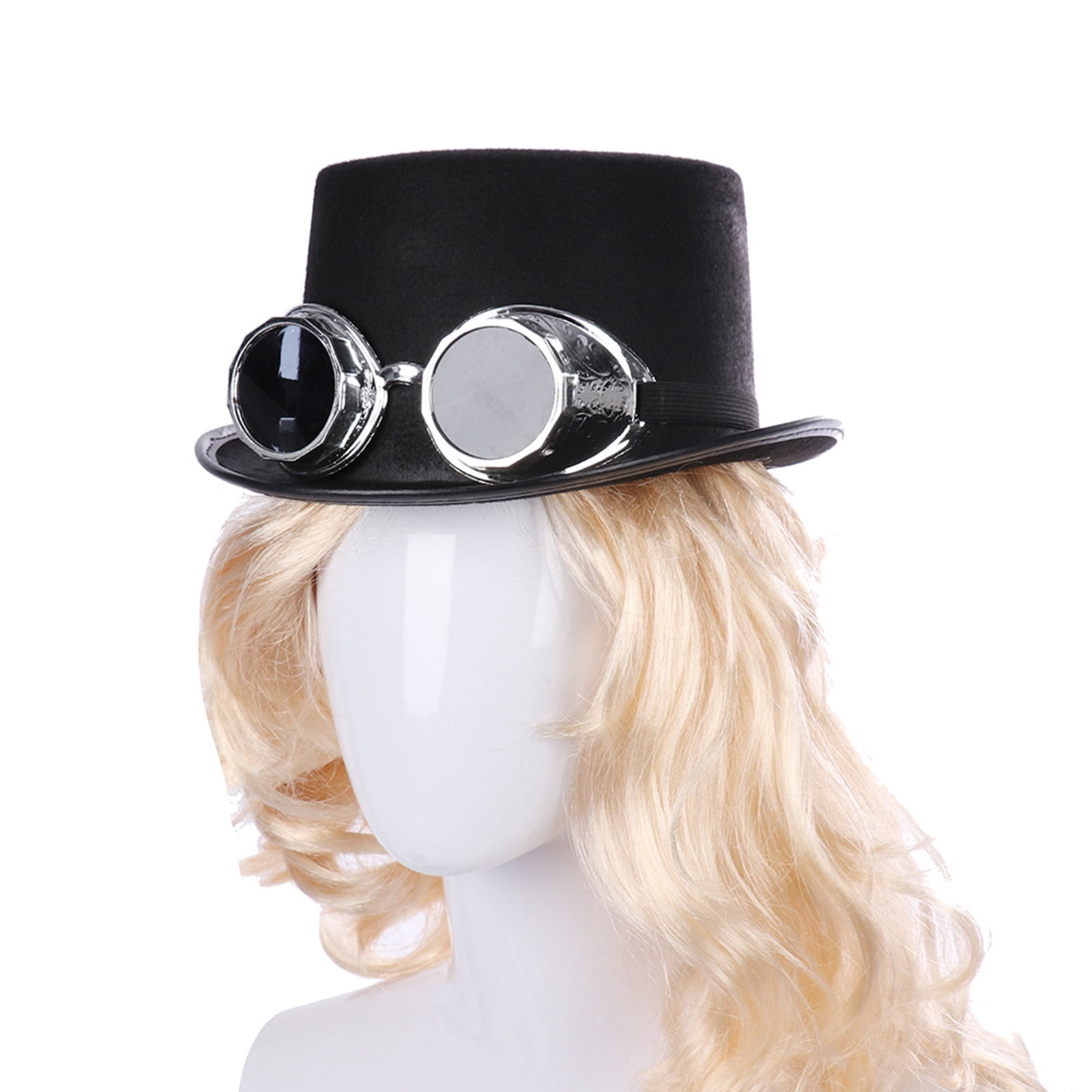 tegongse Steampunk Top Hat Halloween Top Hat Gay Top Hat Black Jazz Hat Steampunk Men Hat Costume Accessory Carnival Nightclub
