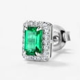 thumbnail image 2 of 14K Gold Rectangular Shape Emerald Stud Earrings for Women,  Elegant Jewelry Piece, Ideal for Women Seeking a Unique and Refined Style, 2 of 7