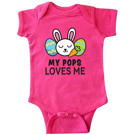 

Inktastic My Pops Loves Me with Bunny and Easter Eggs Gift Baby Boy or Baby Girl Bodysuit