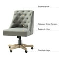 thumbnail image 3 of Armless Office Chair Adjustable Upholstered Swivel Task Vanity Chair with Wheels, Grey, 3 of 12