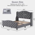 thumbnail image 3 of Eastvita Rattan Full Bed Frame with Headboard/Footboard/Strong Metal Slats/Noise-Free/Bohemian Style, 3 of 7
